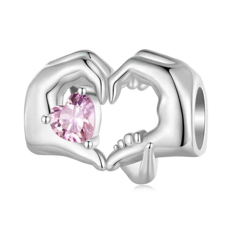(bilde for) Pandora Style Heart Gesture Charm - BSC829 - Vis 7