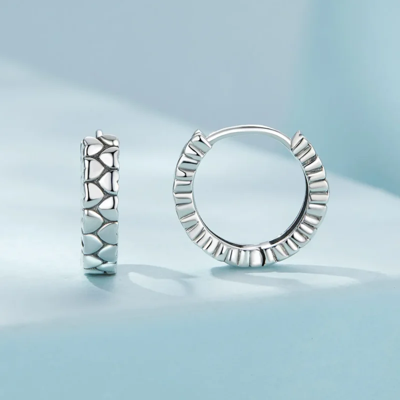 (bilde for) Pandora Style Heart Heart Hoop øredobber - SCE1653 - Vis 2