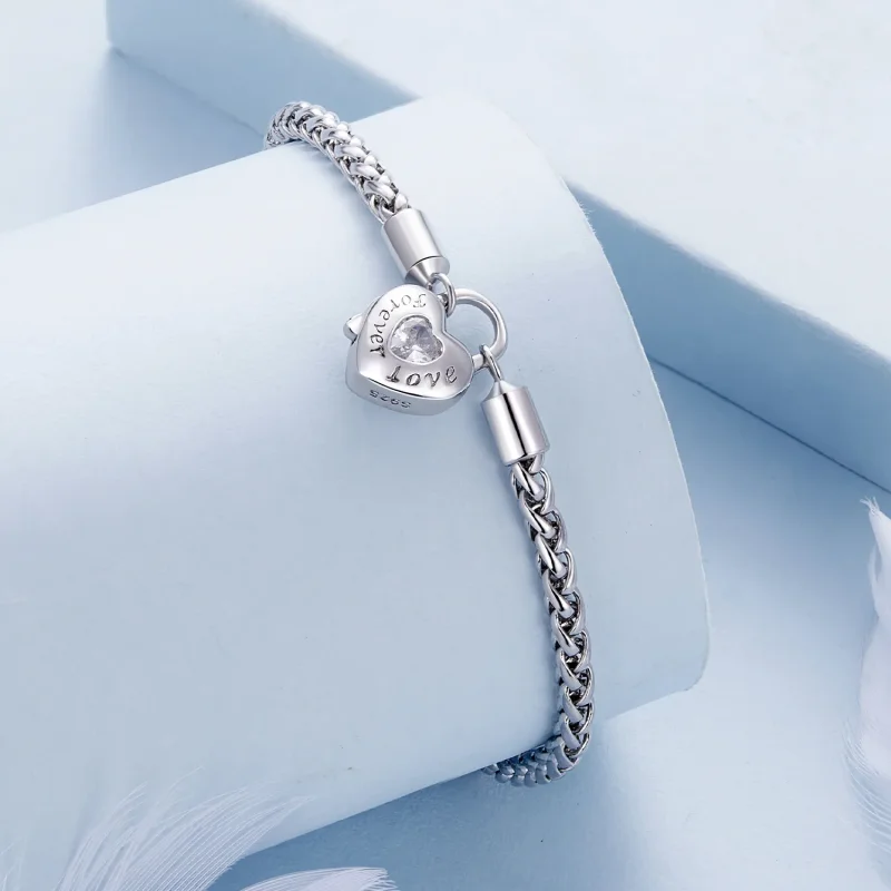 (bilde for) Pandora Style Heart Lock Basic kjedearmbånd - BSB147 - Vis 2