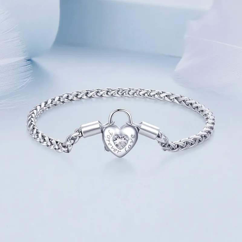 (bilde for) Pandora Style Heart Lock Basic kjedearmbånd - BSB147 - Vis 3