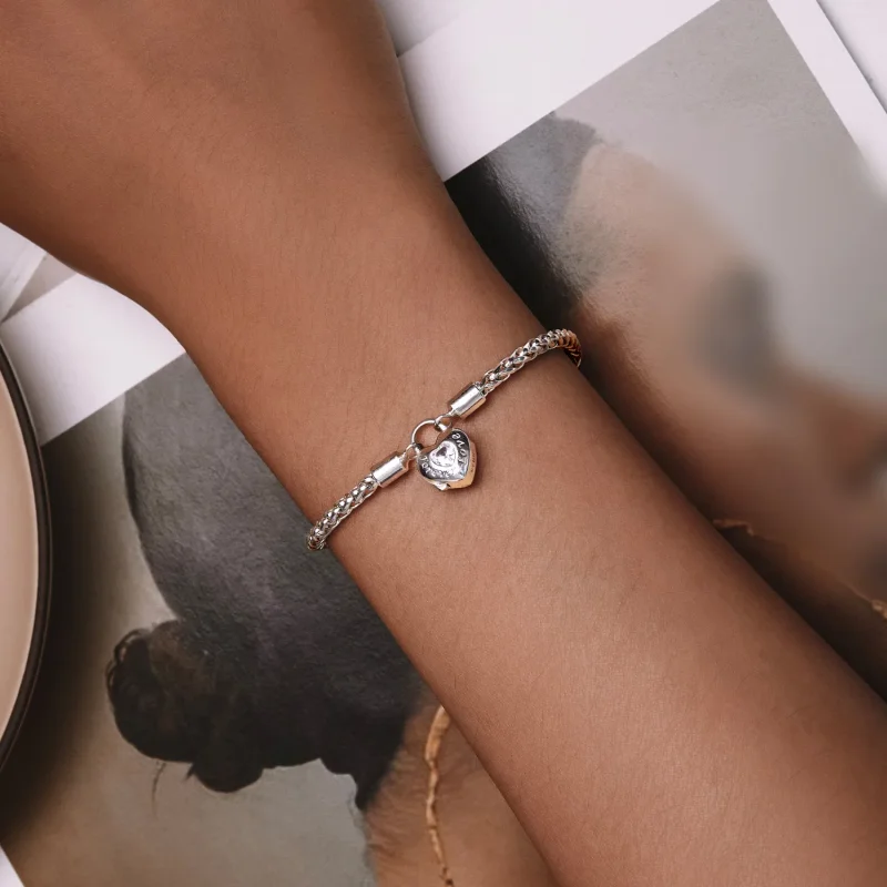 (bilde for) Pandora Style Heart Lock Basic kjedearmbånd - BSB147 - Vis 4