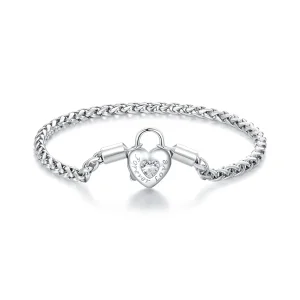(bilde for) Pandora Style Heart Lock Basic kjedearmbånd - BSB147