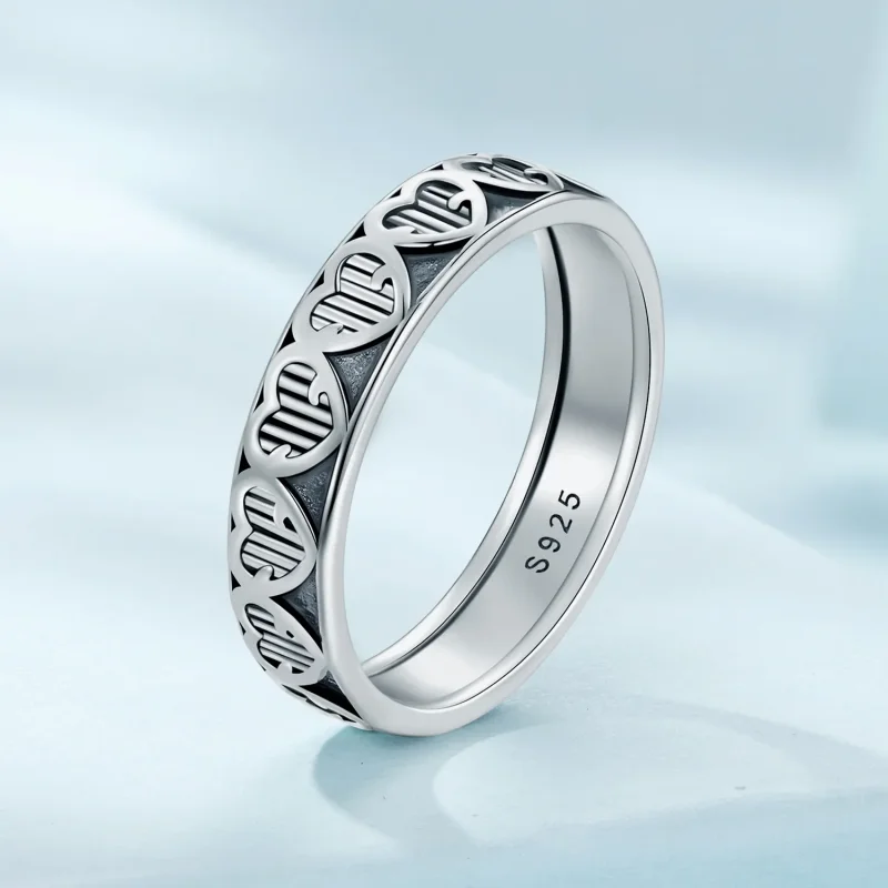 (bilde for) Pandora Style Heart Shape Preget Ring - SCR964 - Vis 2