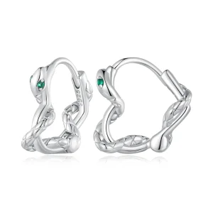 (bilde for) Pandora Style Hjerteformede Spirit Snake Hoop øredobber - BSE911