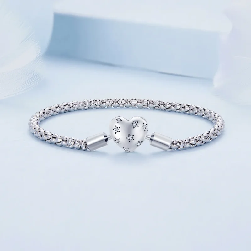 (bilde for) Pandora Style Hjerteformet Basic Chain Armbånd - BSB135 - Vis 2