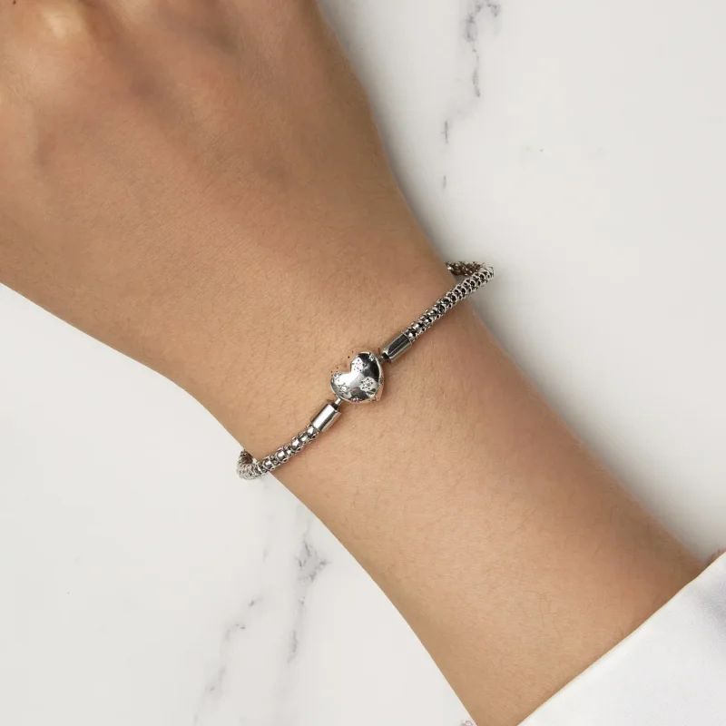 (bilde for) Pandora Style Hjerteformet Basic Chain Armbånd - BSB135 - Vis 5