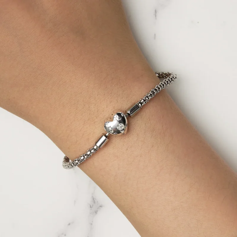 (bilde for) Pandora Style Hjerteformet Basic Chain Armbånd - BSB135 - Vis 7