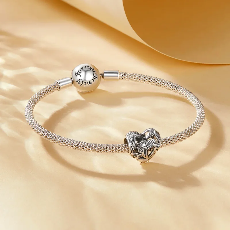 (bilde for) Pandora Style Hjerteformet Butterfly Charm - SCC2576 - Vis 5