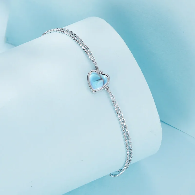 (bilde for) Pandora Style Hjerteformet Dobbel Layer Anklet - SCT024 - Vis 2