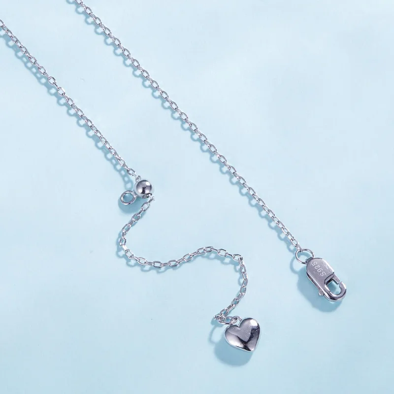 (bilde for) Pandora Style hjerteformet dusk halskjede Choker - BSN359 - Vis 4