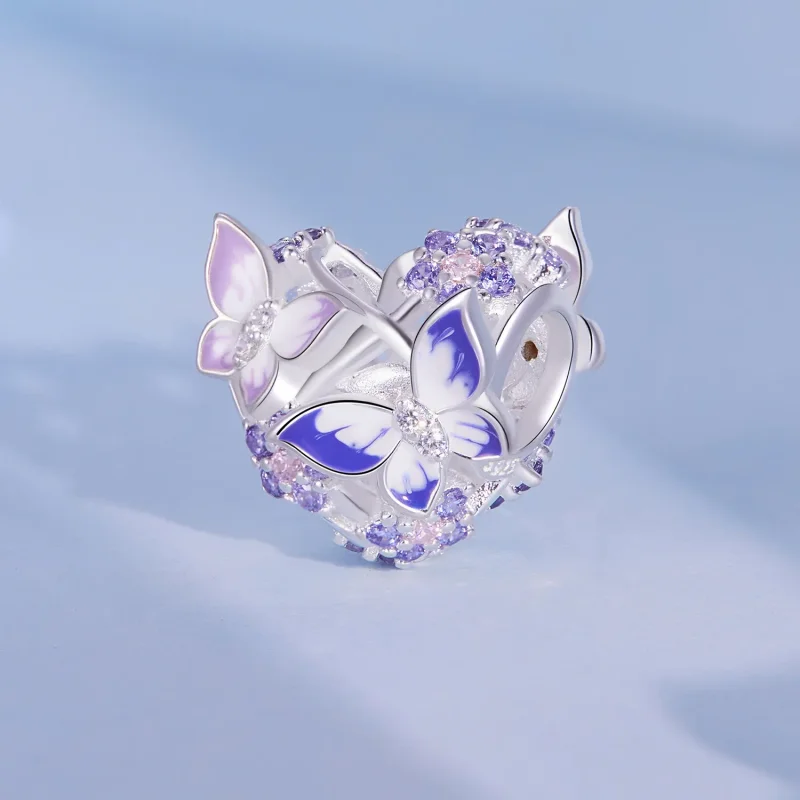 (bilde for) Pandora Style Hjerteformet Sommerfugl Charm - SCC2464 - Vis 2