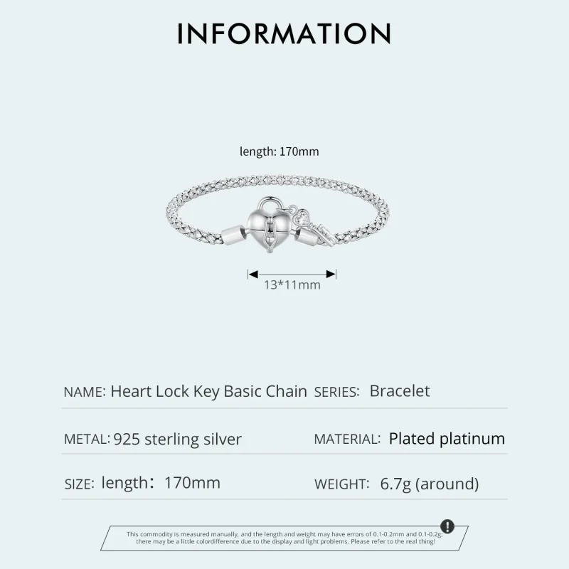 (bilde for) Pandora Style Hjertelås Nøkkelring Armbånd - SCB259 - Vis 4