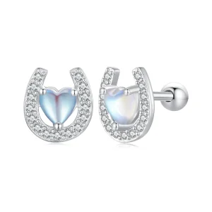 (bilde for) Pandora Style Horseshoe Runde Ørepropper Studs øredobber - SCE1612