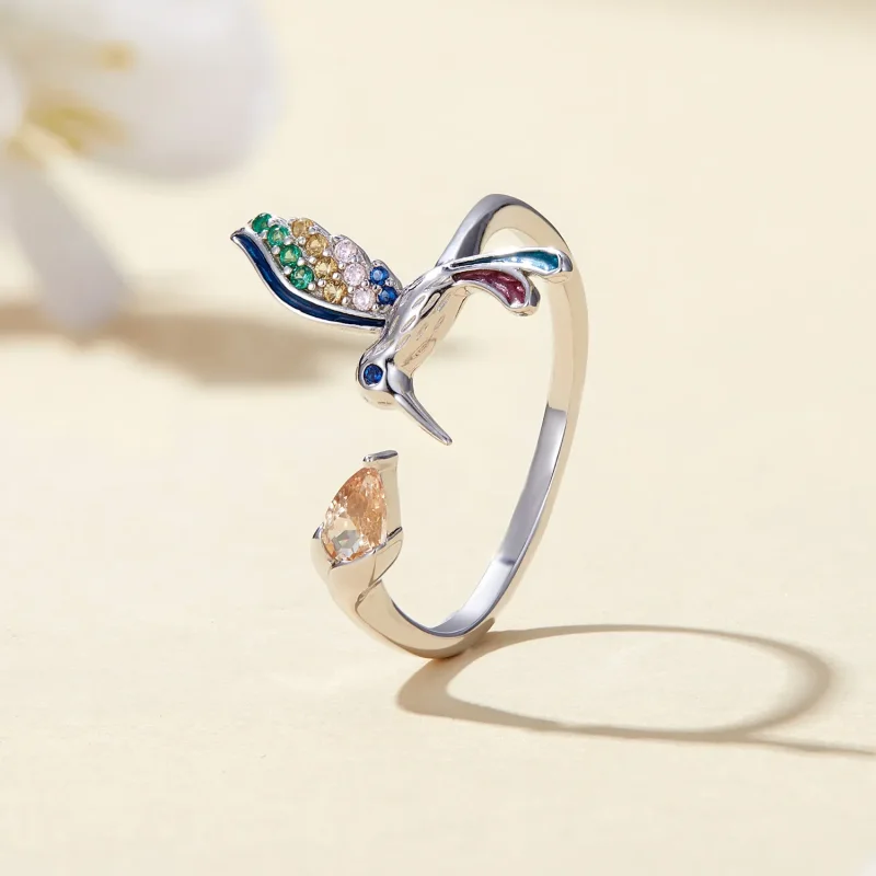 (bilde for) Pandora Style Hummingbird Open Ring - BSR391 - Vis 2