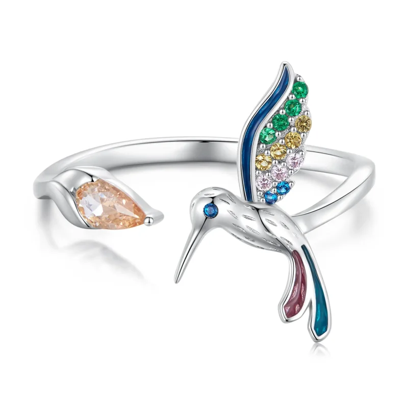 (bilde for) Pandora Style Hummingbird Open Ring - BSR391 - Vis 3