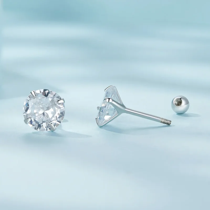 (bilde for) Pandora Style Hvite Zirkonium øredobber - SCE1646-L - Vis 4