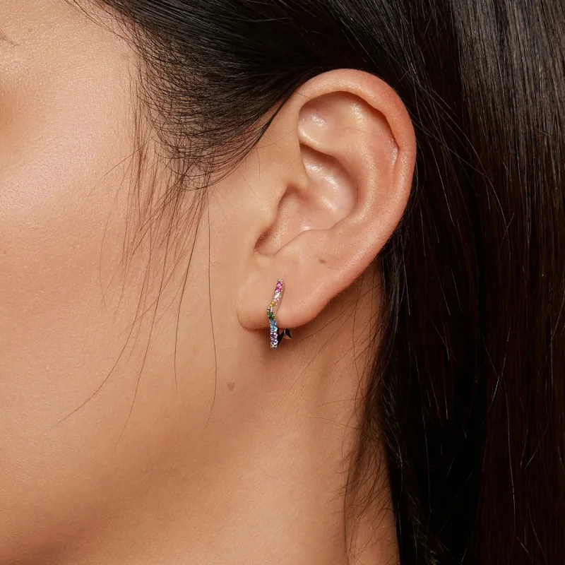 (bilde for) Pandora Style Iridescent Stars Hoop øredobber - SCE1627 - Vis 5