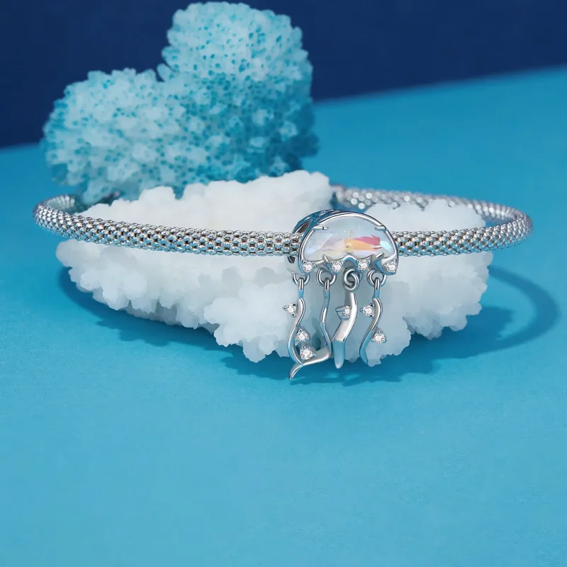(bilde for) Pandora Style Jellyfish Charm - BSC915 - Vis 3