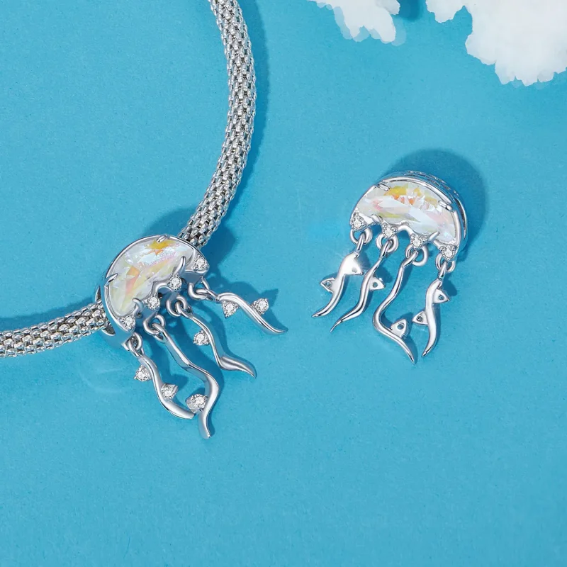 (bilde for) Pandora Style Jellyfish Charm - BSC915 - Vis 4