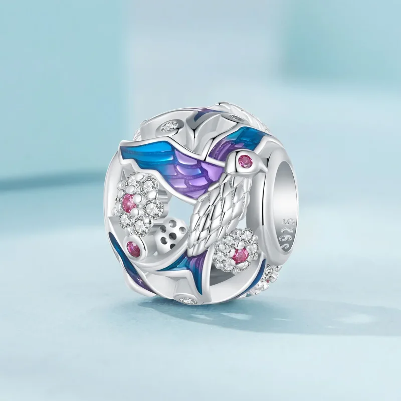 (bilde for) Pandora Style Kingfisher Charm - SCC2627 - Vis 2