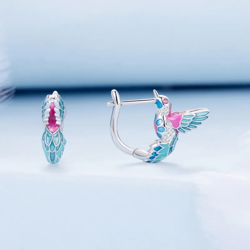 (bilde for) Pandora Style Kingfisher Hoop øredobber - BSE899 - Vis 2