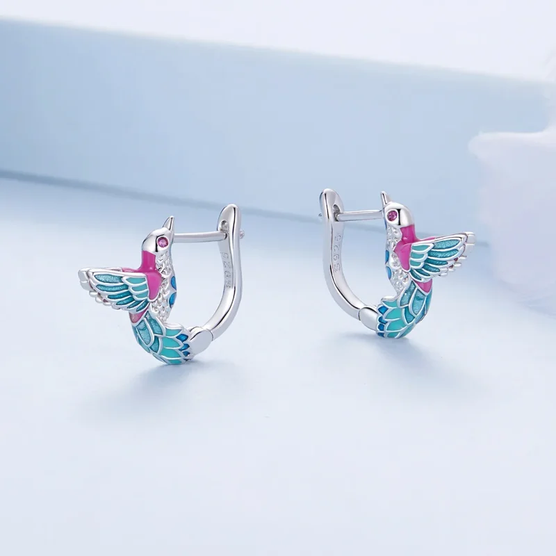 (bilde for) Pandora Style Kingfisher Hoop øredobber - BSE899 - Vis 3