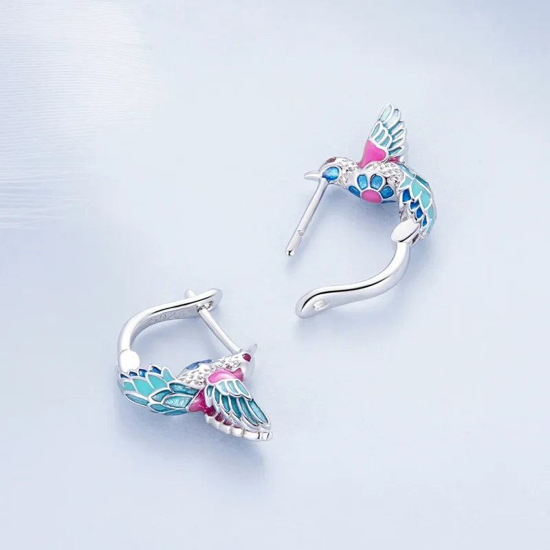 (bilde for) Pandora Style Kingfisher Hoop øredobber - BSE899 - Vis 4