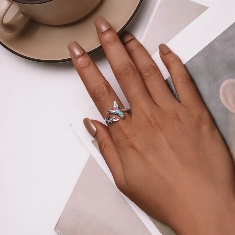 (bilde for) Pandora Style Kingfisher åpen ring - BSR483-E - Vis 4