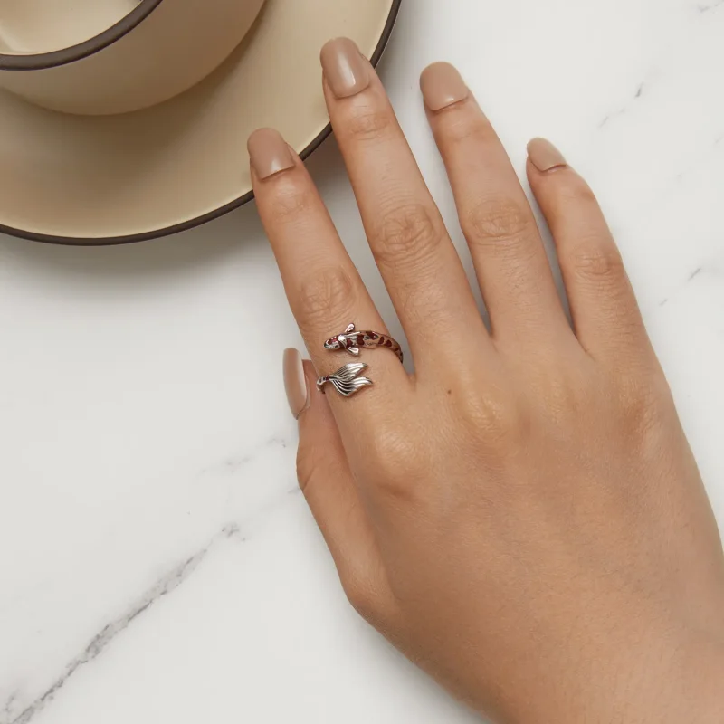 (bilde for) Pandora Style Koi Open Ring - BSR474-E - Vis 6