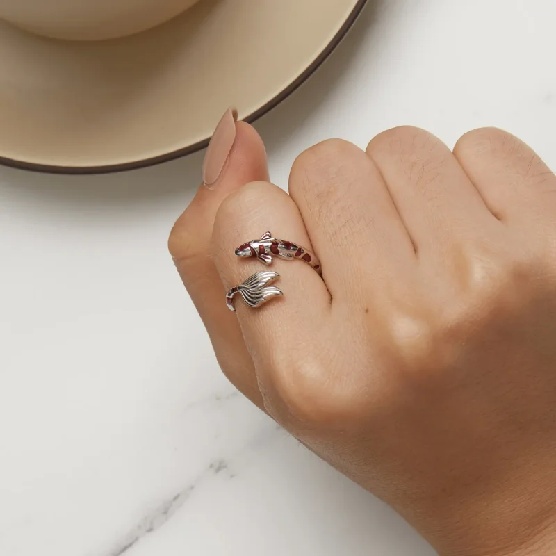 (bilde for) Pandora Style Koi Open Ring - BSR474-E - Vis 7
