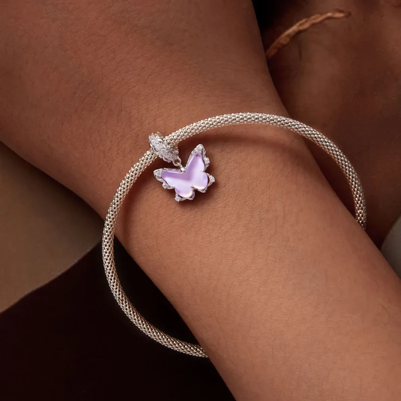 (bilde for) Pandora Style Lace Butterfly Dingle - BSC925 - Vis 6