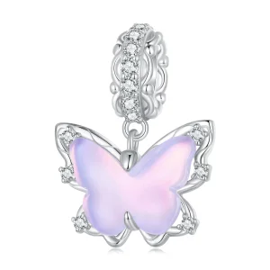 (bilde for) Pandora Style Lace Butterfly Dingle - BSC925