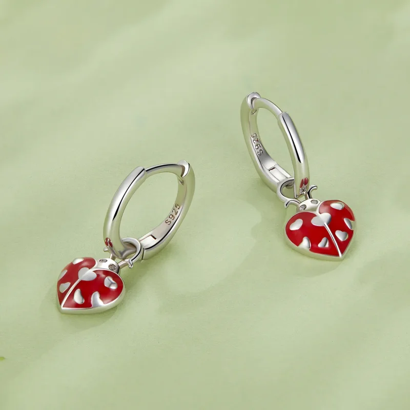 (bilde for) Pandora Style Ladybug Hoop øredobber - SCE1573 - Vis 3