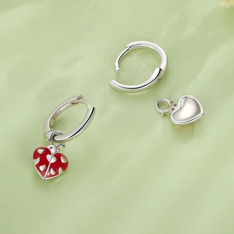 (bilde for) Pandora Style Ladybug Hoop øredobber - SCE1573 - Vis 4