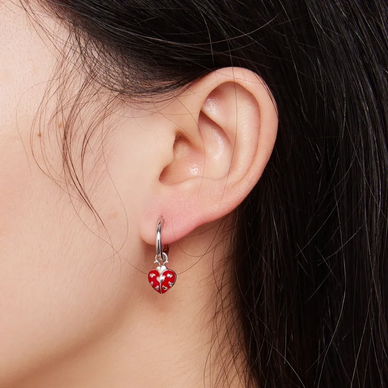 (bilde for) Pandora Style Ladybug Hoop øredobber - SCE1573 - Vis 7