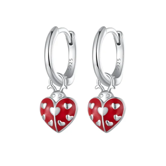 (bilde for) Pandora Style Ladybug Hoop øredobber - SCE1573