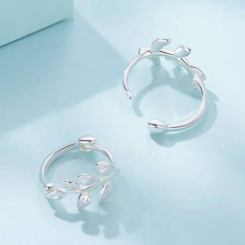 (bilde for) Pandora Style Leaf Hoop øredobber - SCE1660 - Vis 4
