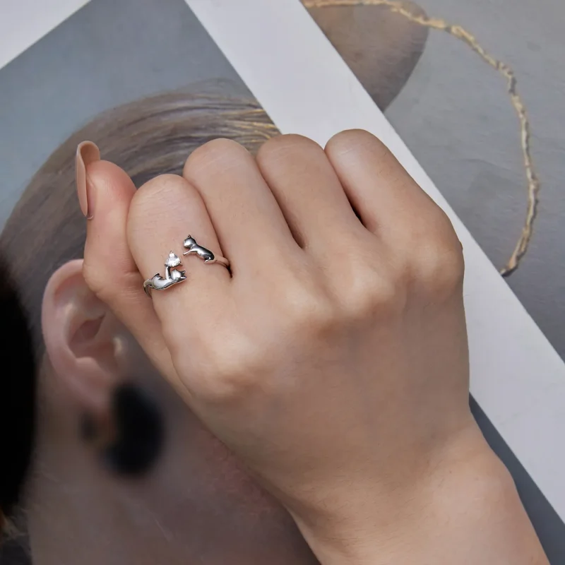 (bilde for) Pandora Style leker med katter Åpen ring - SCR916 - Vis 7