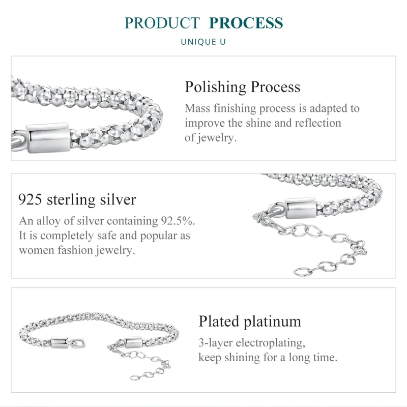 (bilde for) Pandora Style Light Bulb Chain Chain Armbånd - BSB149 - Vis 5