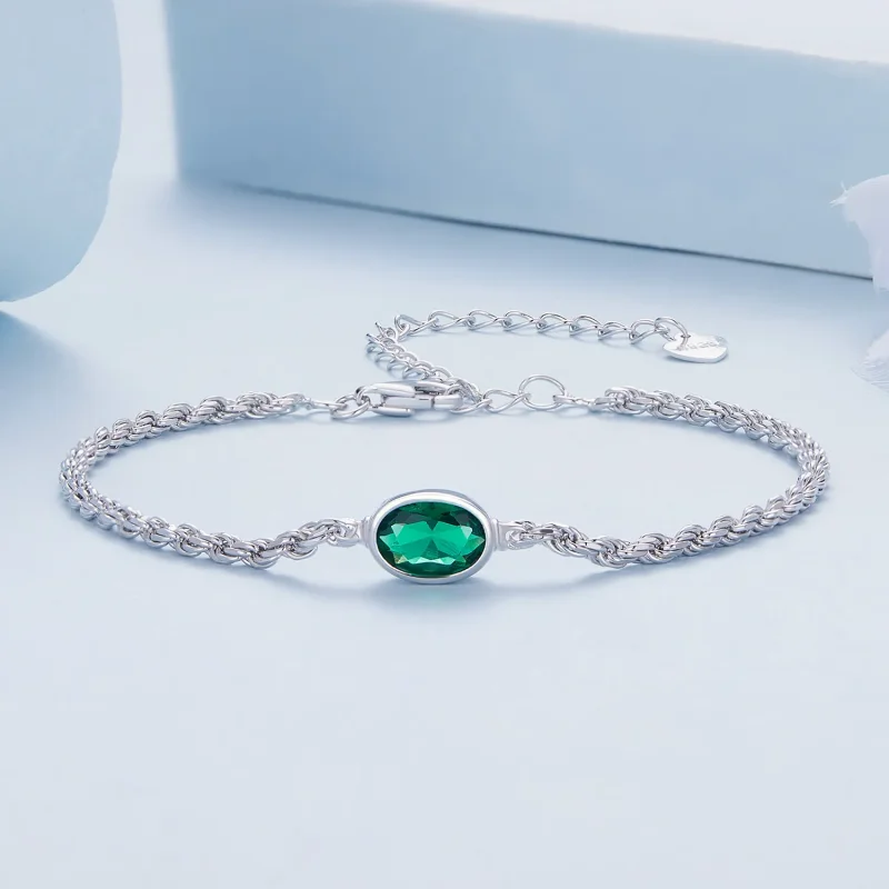 (bilde for) Pandora Style Light Luxury Green Zirconia Chopard Armbånd - BSB116 - Vis 2