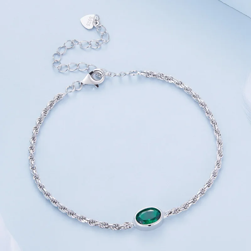 (bilde for) Pandora Style Light Luxury Green Zirconia Chopard Armbånd - BSB116 - Vis 3