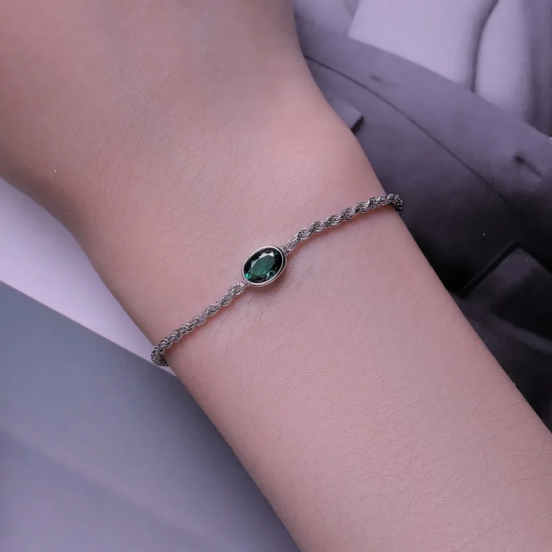 (bilde for) Pandora Style Light Luxury Green Zirconia Chopard Armbånd - BSB116 - Vis 5