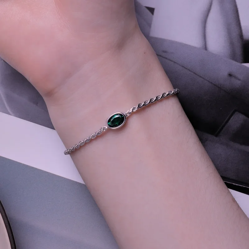 (bilde for) Pandora Style Light Luxury Green Zirconia Chopard Armbånd - BSB116 - Vis 7
