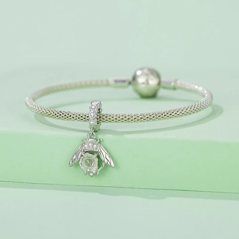(bilde for) Pandora Style Light Sensitive Bee Rose Dangle - SCC2598 - Vis 4