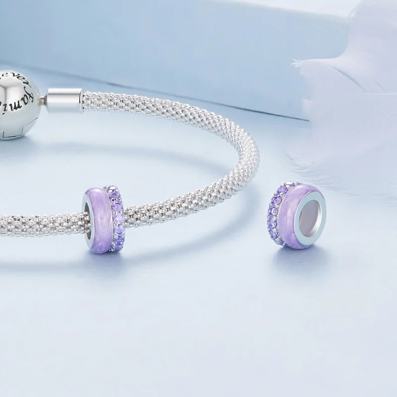 (bilde for) Pandora Style Lilla dobbeltlags silikonavstandsstykke - BSC883-VT - Vis 4