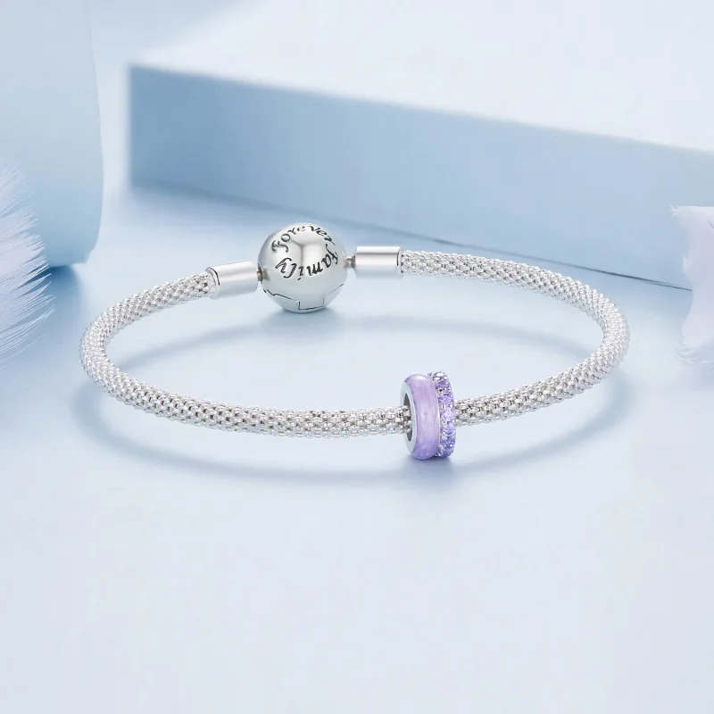 (bilde for) Pandora Style Lilla dobbeltlags silikonavstandsstykke - BSC883-VT - Vis 5