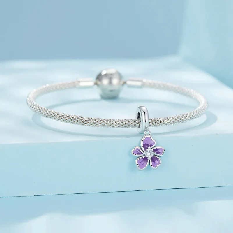 (bilde for) Pandora Style Lilla Flower Dingle - SCC2556 - Vis 3