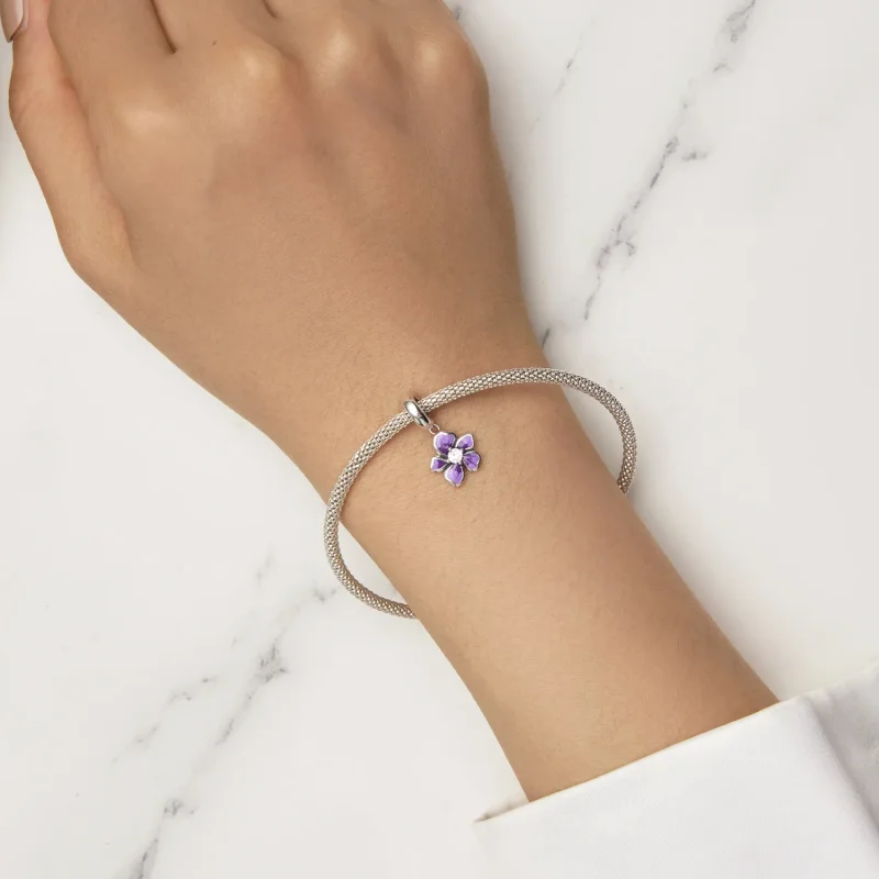 (bilde for) Pandora Style Lilla Flower Dingle - SCC2556 - Vis 5
