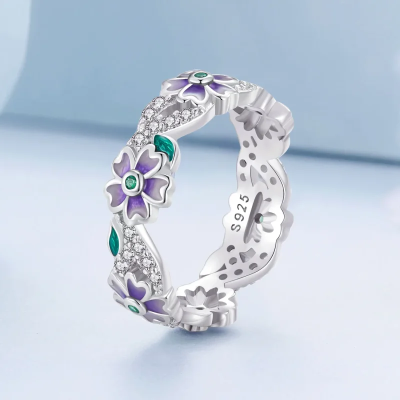 (bilde for) Pandora Style lilla kransring - BSR492 - Vis 2