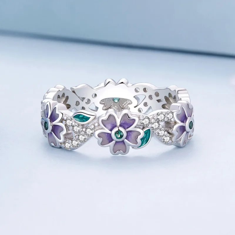 (bilde for) Pandora Style lilla kransring - BSR492 - Vis 3